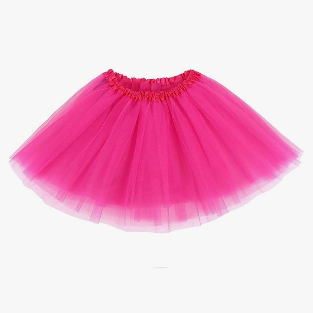 Adult One Size Vibrant Pink 5 Layer Tulle Skirt Tutu